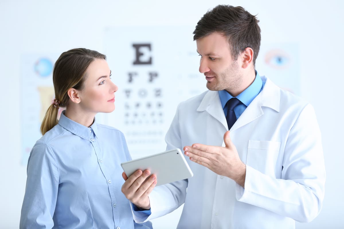 Doctor with patient