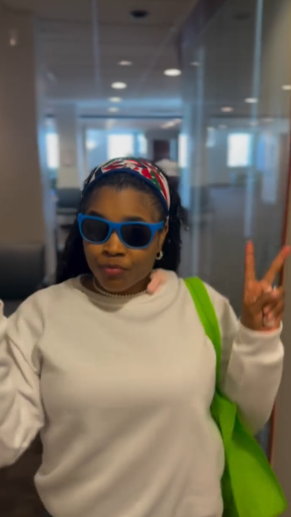 Influencer happy after successful LASIK procedure.